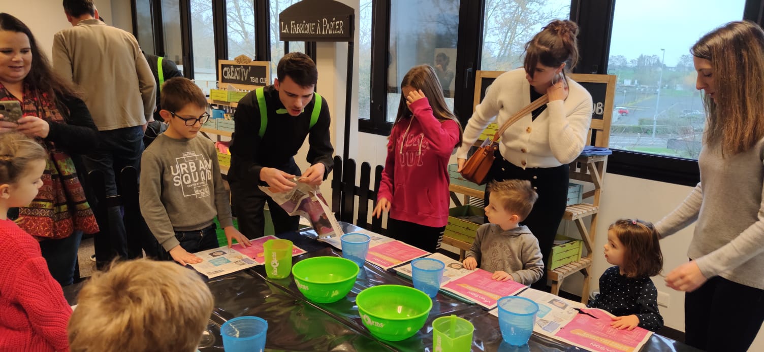 Animations pour enfants événementielles thème écologie La Fabrique à papier SB 2023