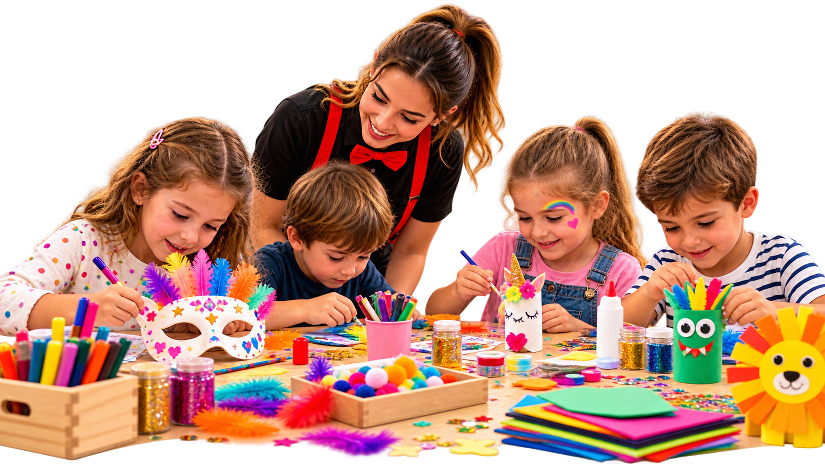 Atelier créatif pour enfants animé par Animadom lors d’un événement