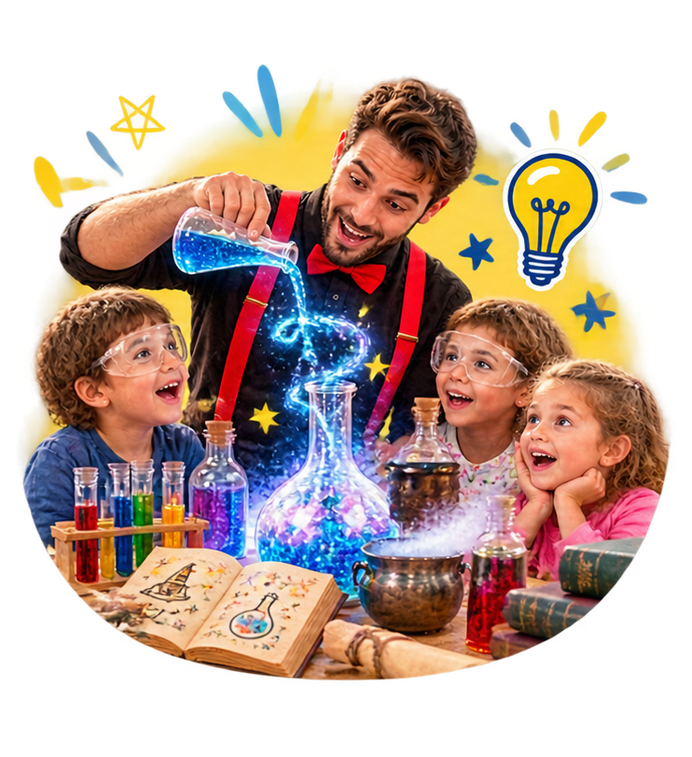 Animateur Animadom imaginant une animation originale pour enfants avec une potion ludique